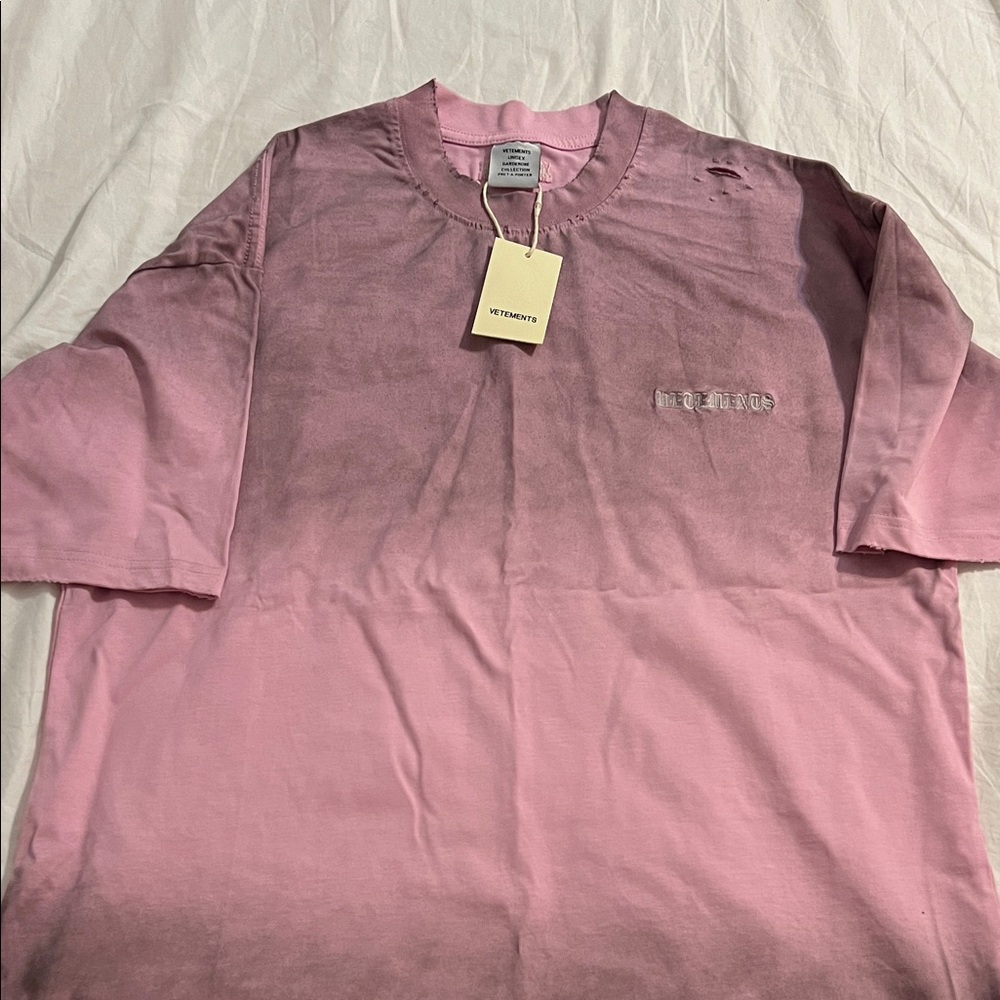 Vetements Pink Ombre Short Sleeve Tee
